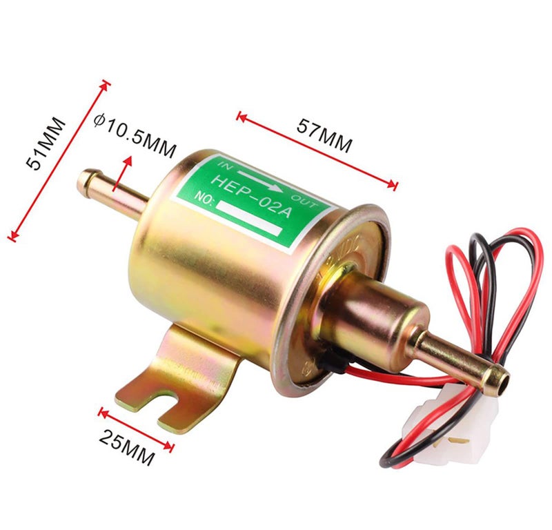KAKO Electric Fuel Pump 12V Universal Low Pressure Gasoline Diesel Transfer Fuel Pump 2.5-4psi HEP-02A for Lawn Mower Carburetor - Image 5